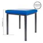 Hocker Exklusiv mit Polster, L x B 40 x 40 cm, Gestellfarbe anthrazit