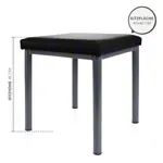 Abbildung zeigt Hocker Robusta mit Polster, L x B 40 x 40 cm, Gestellfarbe anthrazit