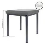 Abbildung zeigt Hocker Robusta mit Polster, L x B 40 x 40 cm, Gestellfarbe anthrazit