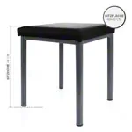 Abbildung zeigt Hocker Robusta mit Polster, L x B 40 x 40 cm, Gestellfarbe anthrazit