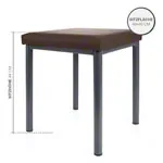 Abbildung zeigt Hocker Robusta mit Polster, L x B 40 x 40 cm, Gestellfarbe anthrazit