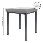 Hocker Exklusiv mit Polster, L x B 40 x 40 cm, Gestellfarbe anthrazit
