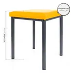 Abbildung zeigt Hocker Robusta mit Polster, L x B 40 x 40 cm, Gestellfarbe anthrazit