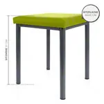 Hocker Robusta mit Polster, L x B 40 x 40 cm, Gestellfarbe anthrazit