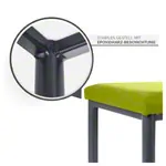 Hocker Robusta mit Polster, L x B 40 x 40 cm, Gestellfarbe anthrazit