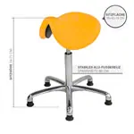 Abbildung zeigt Sattelhocker mit Polster, Exklusiv mit Gleitern