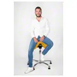 Abbildung zeigt Sattelhocker mit Polster, Exklusiv mit Gleitern