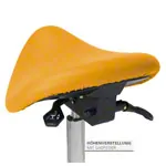 Abbildung zeigt Sattelhocker mit Polster, Exklusiv mit Gleitern