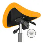 Abbildung zeigt Sattelhocker mit Polster, Exklusiv mit Gleitern