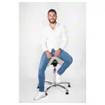 Abbildung zeigt Sattelhocker mit Polster, Exklusiv mit Gleitern