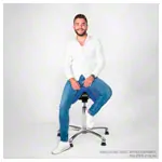 Abbildung zeigt Sattelhocker mit Polster, Exklusiv mit Gleitern