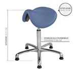 Abbildung zeigt Sattelhocker mit Polster, Exklusiv mit Gleitern