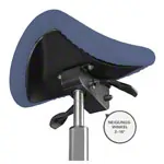 Abbildung zeigt Sattelhocker mit Polster, Exklusiv mit Gleitern