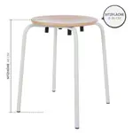 Abbildung zeigt Gymnastikhocker Standard mit Holzsitzfl�che, � 35 cm, Gestellfarbe wei�