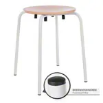 Abbildung zeigt Gymnastikhocker Standard mit Holzsitzfl�che, � 35 cm, Gestellfarbe wei�