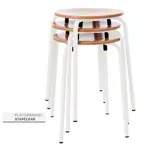 Abbildung zeigt Gymnastikhocker Standard mit Holzsitzfl�che, � 35 cm, Gestellfarbe wei�