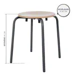 Gymnastikhocker Standard mit Holzsitzflche,  35 cm, Gestellfarbe anthrazit