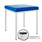 Hocker mit Polster, L x B 40 x 40 cm, Gestellfarbe wei