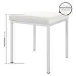 Abbildung zeigt Hocker mit Polster, L x B 40 x 40 cm, Gestellfarbe wei