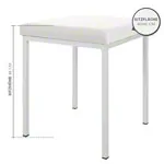 Hocker mit Polster, L x B 40 x 40 cm, Gestellfarbe wei