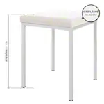 Hocker mit Polster, L x B 40 x 40 cm, Gestellfarbe wei