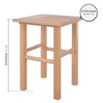 Abbildung zeigt Holzhocker aus Hartholz, LxB 35x35 cm