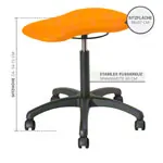 Abbildung zeigt Therapiehocker mit Polster, Standard mit Rollen