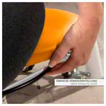 Abbildung zeigt Therapiehocker mit Polster, Standard mit Rollen