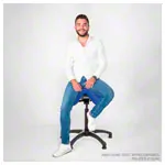 Abbildung zeigt Sattelhocker mit Polster, Standard mit Gleitern