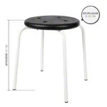 Mehrzweckhocker Standard mit PU-Sitzflche,  35 cm, Gestellfarbe wei