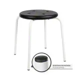 Mehrzweckhocker Standard mit PU-Sitzflche,  35 cm, Gestellfarbe wei
