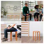 Gymnastikhocker-Set aus Holz inkl. Sitzkissen aus Kunstleder, Set 2-tlg.