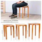 Abbildung zeigt Gymnastikhocker-Set aus Holz inkl. Sitzkissen aus Kunstleder, Set 2-tlg.