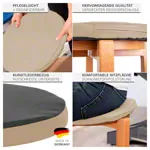 Abbildung zeigt Gymnastikhocker-Set aus Holz inkl. Sitzkissen aus Kunstleder, Set 2-tlg.