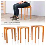 Abbildung zeigt Gymnastikhocker-Set aus Holz inkl. Sitzkissen aus Kunstleder, Set 2-tlg.