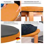 Abbildung zeigt Gymnastikhocker-Set aus Holz inkl. Sitzkissen aus Kunstleder, Set 2-tlg.