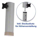 Alu-Kofferliege Robusta ST, inkl. Kopfteil + Armablage, 170/210x65x70-82 cm