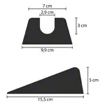 Abbildung zeigt Mobilisationskeil klein, LxBxH 15,5x9,9x5 cm