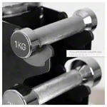 Kurzhantel-Turm-Set mit 10 Paar Chrom Hanteln, 1-10kg, LxBxH 51x51x123 cm