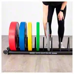 Hantelscheibenablage Bumper Plate Rack, fahrbar, LxBxH 140x28x26,8 cm