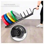 Hantelscheibenablage Bumper Plate Rack, fahrbar, LxBxH 140x28x26,8 cm