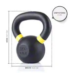 Abbildung zeigt Sport-Tec Kettlebell Powdercoated, 6 kg, schwarz/hellgelb