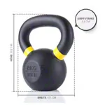 Abbildung zeigt Sport-Tec Kettlebell Powdercoated, 8 kg, schwarz/gelb