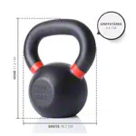 Abbildung zeigt Sport-Tec Kettlebell Powdercoated, 10 kg, schwarz/hellrot