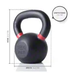 Abbildung zeigt Sport-Tec Kettlebell Powdercoated, 12 kg, schwarz/rot