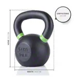 Abbildung zeigt Sport-Tec Kettlebell Powdercoated, 14 kg, schwarz/hellgr�n