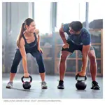 Abbildung zeigt Sport-Tec Kettlebell Powdercoated, 20 kg, schwarz/hellblau