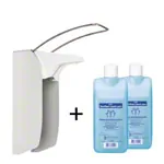 Desinfektionsmittelspender-Set Eurospender 1 mit Armhebel, inkl. 2x Sterillium Classic Pure 1 l