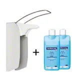 Desinfektionsmittelspender-Set Eurospender 1 mit Armhebel, inkl. 2x Sterillium Pure 1 l
