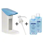Desinfektionsmittelspender-Set Eurospender Safety plus, + Pumpe + 2x Sterillium classic pure 500 ml